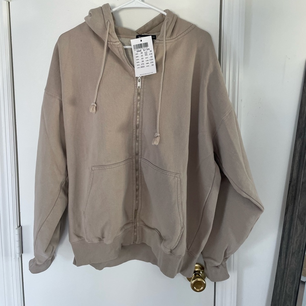 Brandy Melville Oversized Zip Up Hoodie